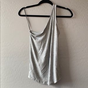 Gray one-shoulder top